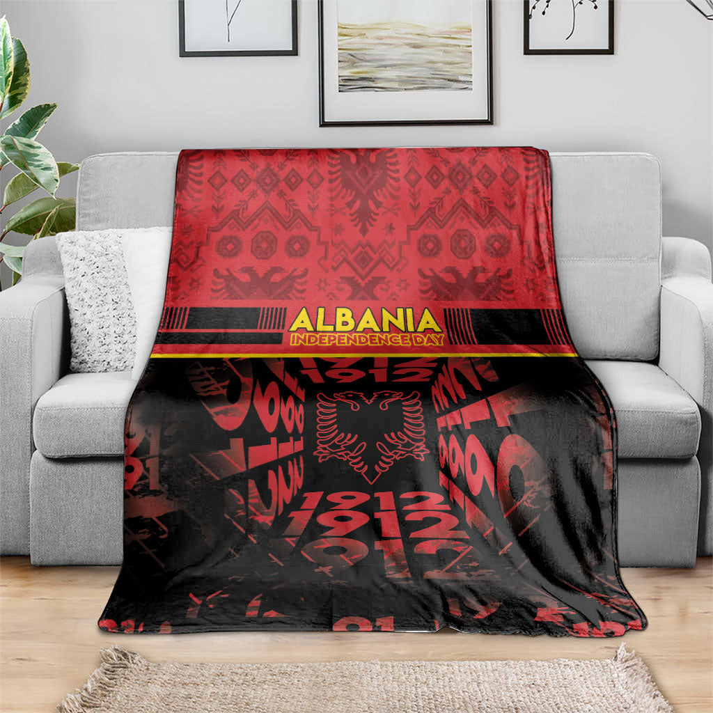 Albania Independence Day Blanket Double Headed Eagle 1912 Folk Pattern
