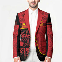 Personalized Albania Independence Day Blazer Double Headed Eagle 1912 Folk Pattern