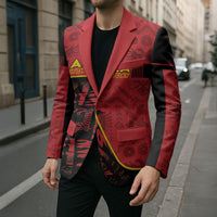 Personalized Albania Independence Day Blazer Double Headed Eagle 1912 Folk Pattern