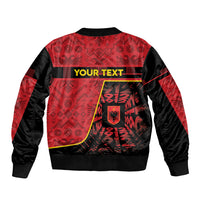 Personalized Albania Independence Day Bomber Jacket Double Headed Eagle 1912 Folk Pattern