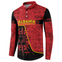 Personalized Albania Independence Day Button Sweatshirt Double Headed Eagle 1912 Folk Pattern