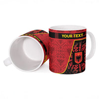 Personalized Albania Independence Day Ceramic Mug Double Headed Eagle 1912 Folk Pattern
