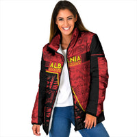 Personalized Albania Independence Day Padded Jacket Double Headed Eagle 1912 Folk Pattern