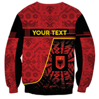 Personalized Albania Independence Day Sweatshirt Double Headed Eagle 1912 Folk Pattern