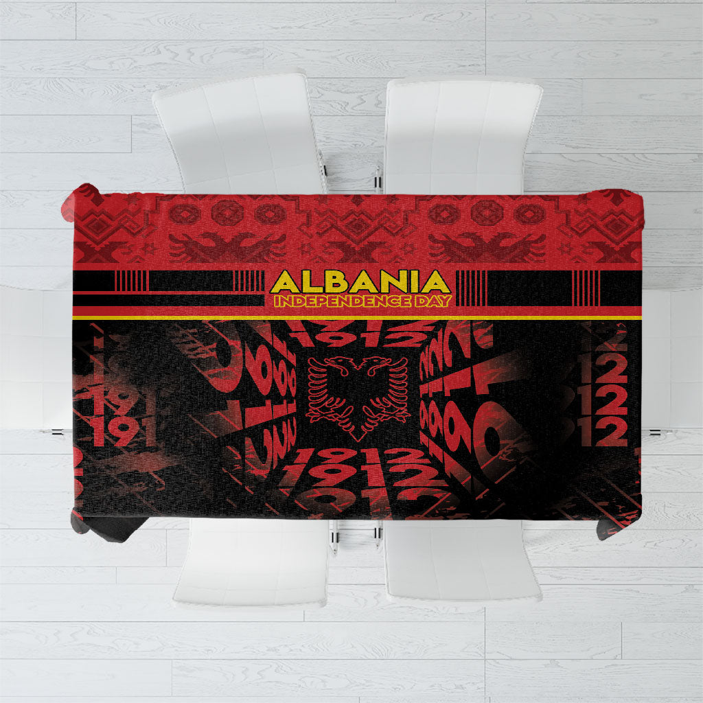 Albania Independence Day Tablecloth Double Headed Eagle 1912 Folk Pattern