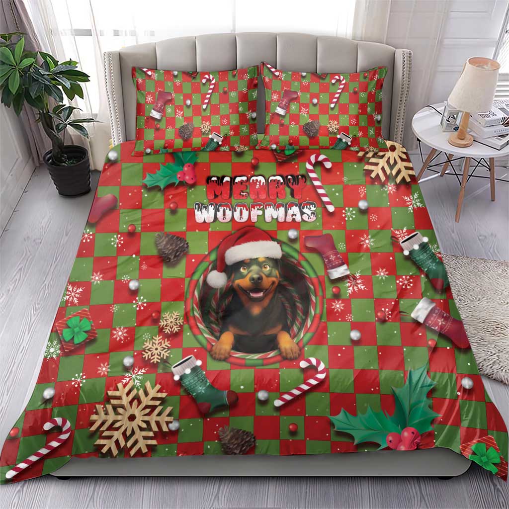 Rottweiler Christmas Bedding Set Merry Woofmas - Wonder Print Shop