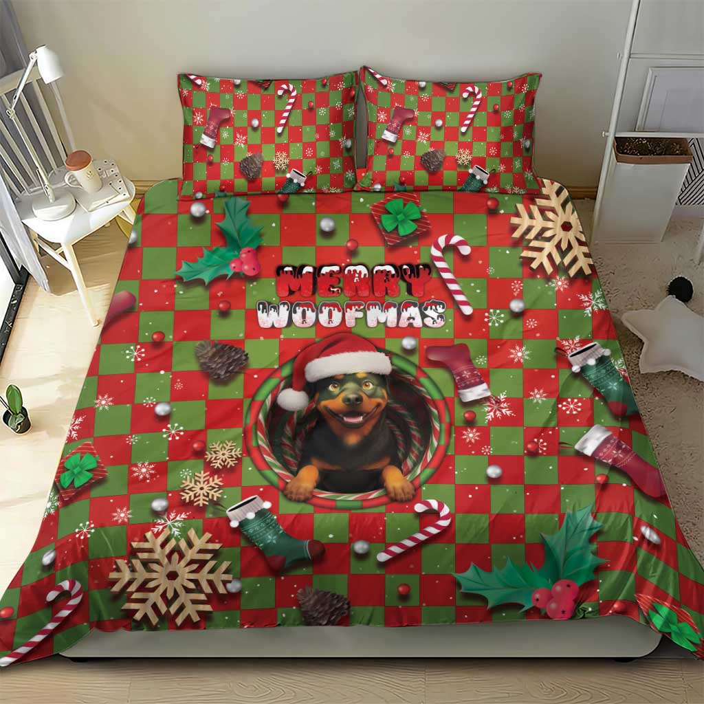 Rottweiler Christmas Bedding Set Merry Woofmas - Wonder Print Shop