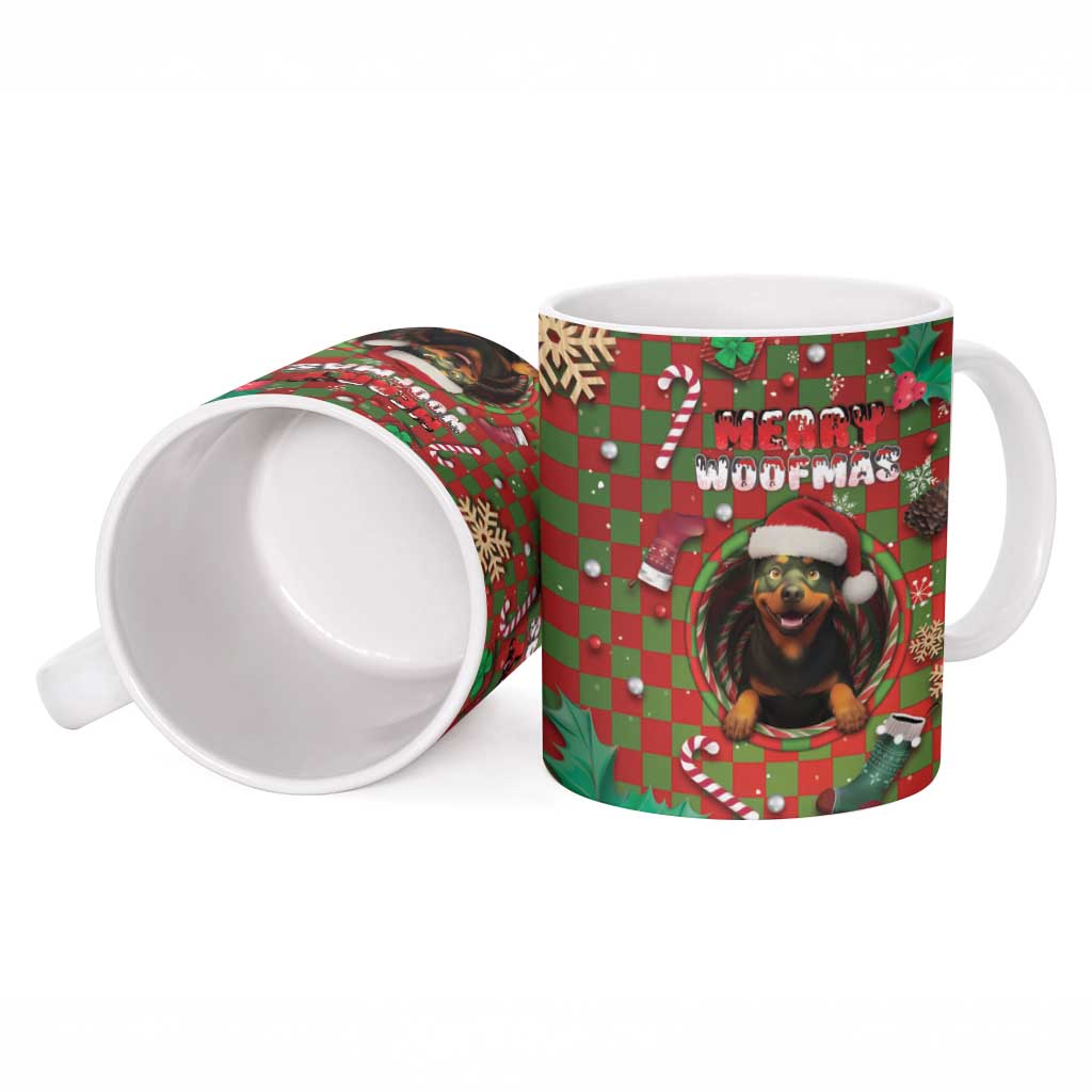 Rottweiler Christmas Ceramic Mug Merry Woofmas - Wonder Print Shop