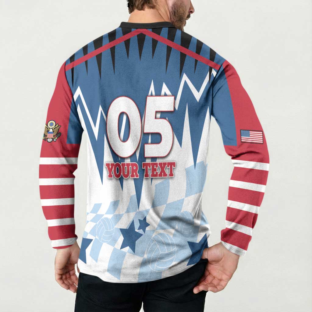 Custom USA Volleyball Button Sweatshirt Bump Set Spike Repeat