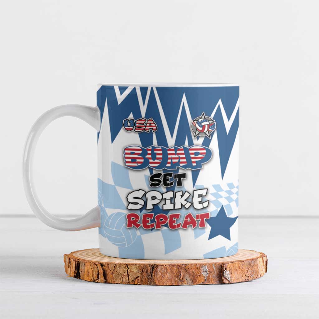 Custom USA Volleyball Ceramic Mug Bump Set Spike Repeat