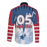 Custom USA Volleyball Long Sleeve Button Shirt Bump Set Spike Repeat