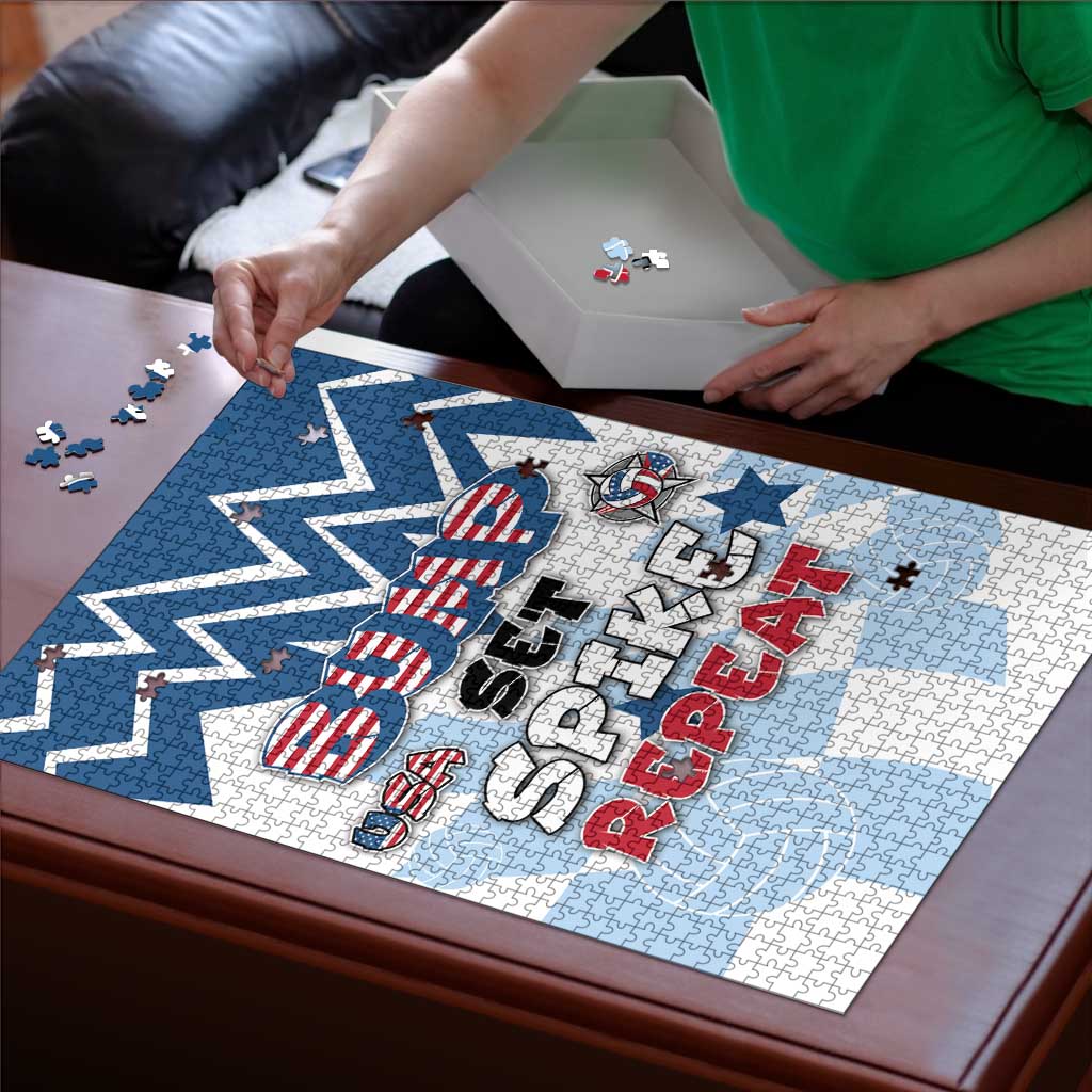 USA Volleyball Puzzle Bump Set Spike Repeat