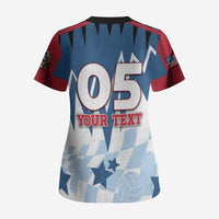 Custom USA Volleyball Scrub Top Bump Set Spike Repeat