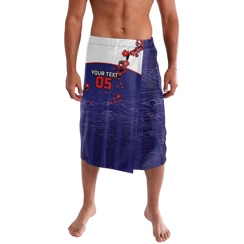 Custom Japan Football Lavalava Minimalist Floral Great Wave Ukiyo-e Style