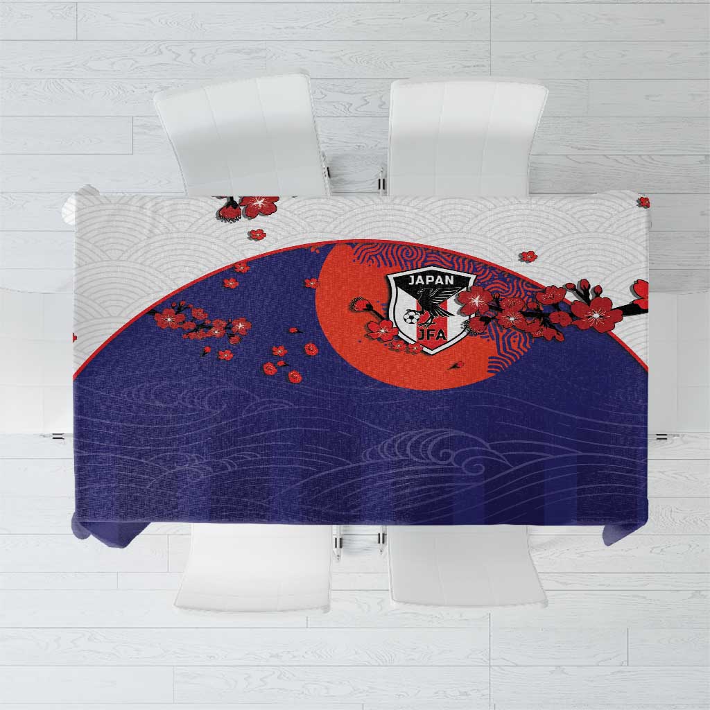 Japan Football Tablecloth Minimalist Floral Great Wave Ukiyo-e Style
