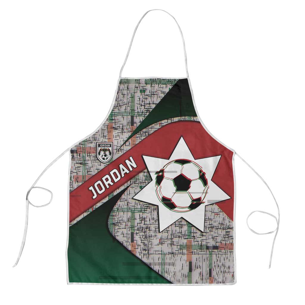 Jordan Football Apron Jordanian National Flag Colors Retro Glitch Art