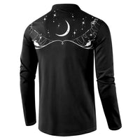 Skull Cowboy Button Sweatshirt Western Yoke Style - Wonder Print Shop
