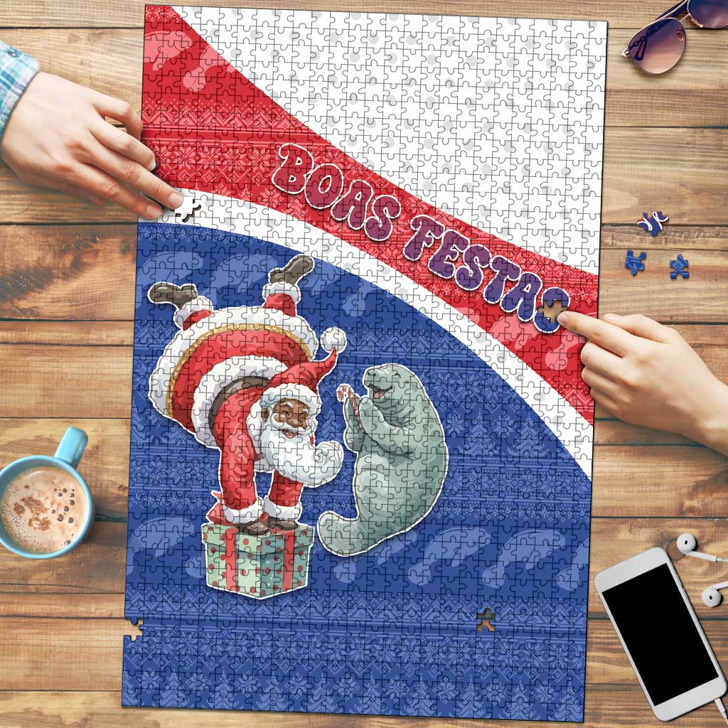 Cape Verde Christmas Puzzle Black Santa Clause With The Manatee - Wonder Print Shop