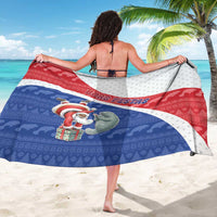 Cape Verde Christmas Sarong Black Santa Clause With The Manatee - Wonder Print Shop