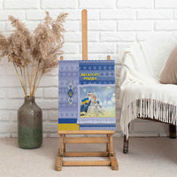 Ukraine Ded Moroz And Snegurochka Christmas Canvas Wall Art With Wool Effect Patterns - Wonder Print Shop