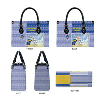 Ukraine Ded Moroz And Snegurochka Christmas Leather Bag With Wool Effect Patterns - Wonder Print Shop