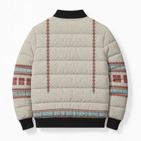 Lithuanian National Costume Bomber Puffer Jacket Traditional Folk Pattern - Wonder Print Shop