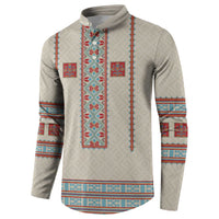 Lithuanian National Costume Button Sweatshirt Traditional Folk Pattern - Wonder Print Shop