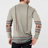 Lithuanian National Costume Button Sweatshirt Traditional Folk Pattern - Wonder Print Shop