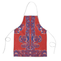 Red Russian National Costume Apron Rooster Motifs Traditional Folk Pattern - Wonder Print Shop