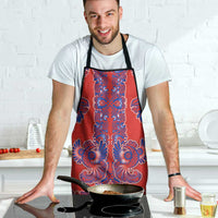 Red Russian National Costume Apron Rooster Motifs Traditional Folk Pattern - Wonder Print Shop