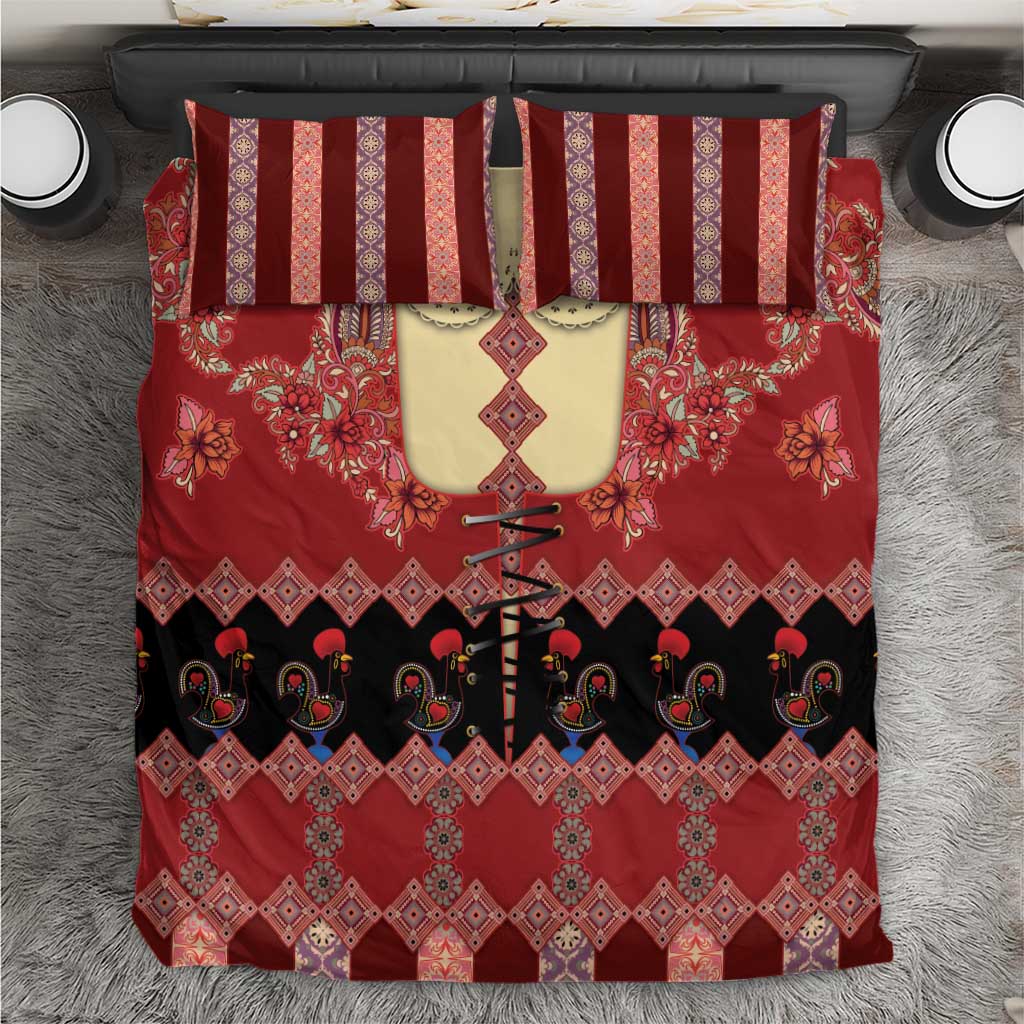 Portugal National Costume Bedding Set Barcelos Rooster Patterns - Wonder Print Shop