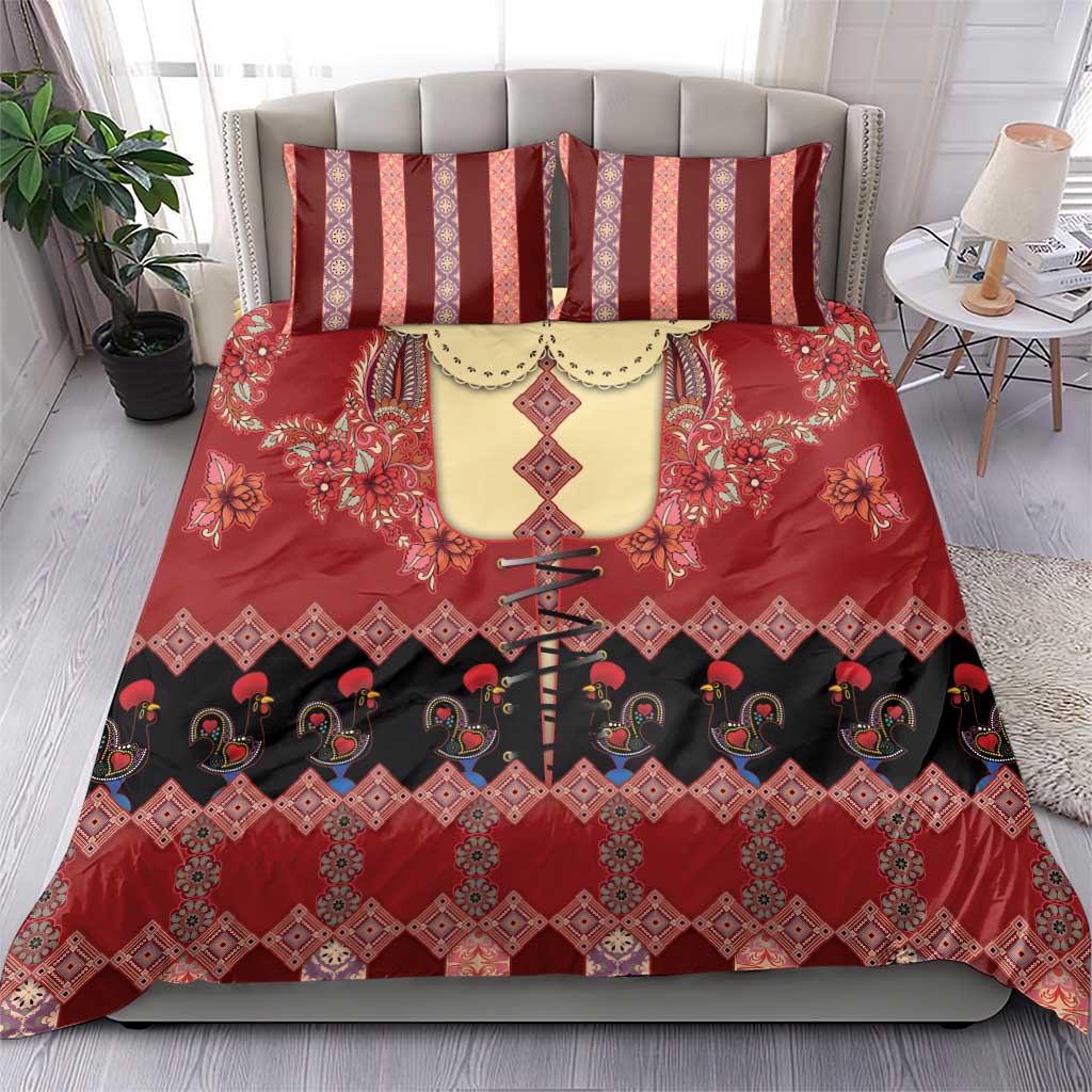 Portugal National Costume Bedding Set Barcelos Rooster Patterns - Wonder Print Shop