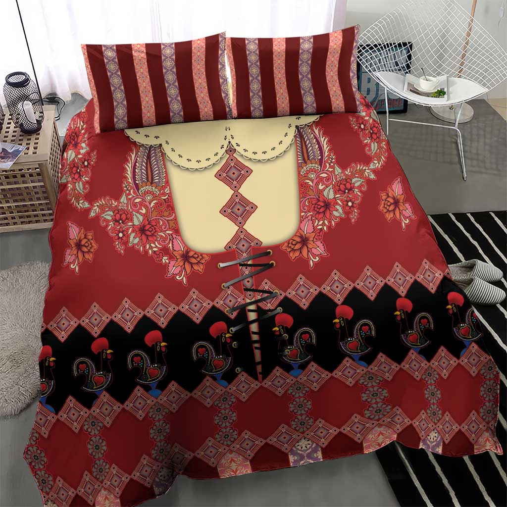 Portugal National Costume Bedding Set Barcelos Rooster Patterns - Wonder Print Shop