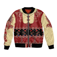 Portugal National Costume Bomber Jacket Barcelos Rooster Patterns - Wonder Print Shop