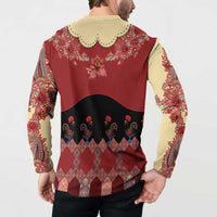Portugal National Costume Button Sweatshirt Barcelos Rooster Patterns - Wonder Print Shop