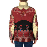 Portugal National Costume Padded Jacket Barcelos Rooster Patterns - Wonder Print Shop