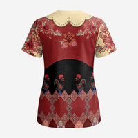 Portugal National Costume Scrub Top Barcelos Rooster Patterns - Wonder Print Shop