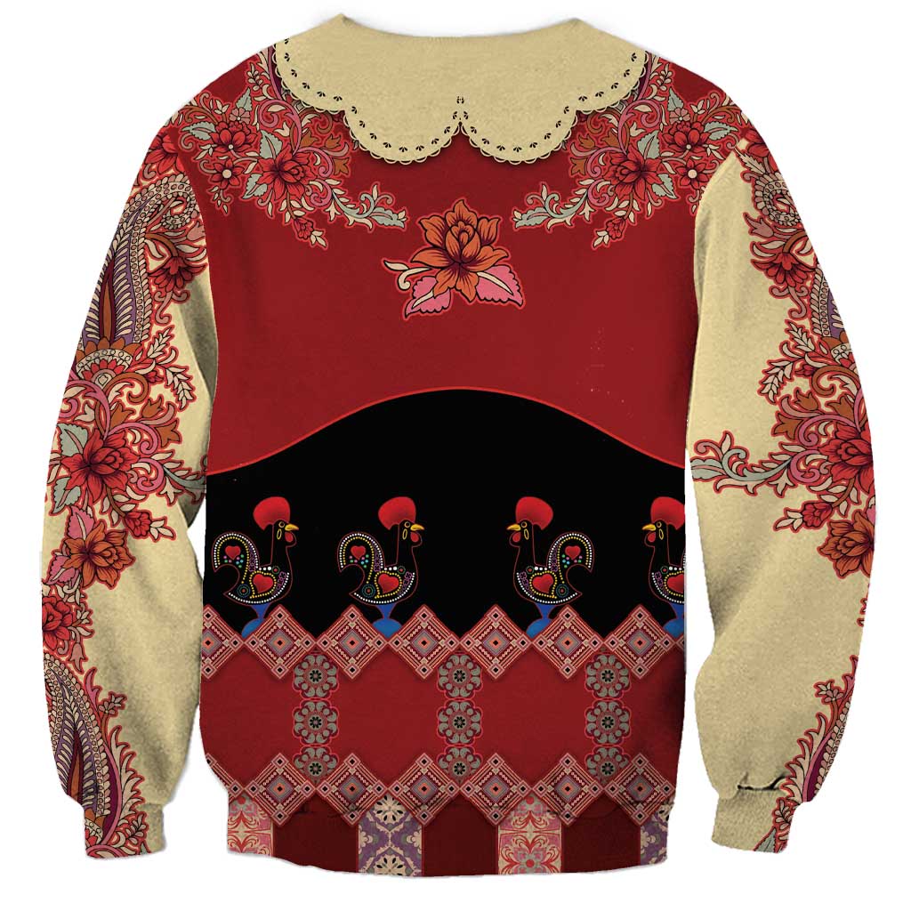 Portugal National Costume Sweatshirt Barcelos Rooster Patterns - Wonder Print Shop