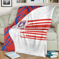 Paraguay Football Blanket Stripes Typography With Nanduti Flower Patterns