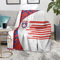 Paraguay Football Blanket Stripes Typography With Nanduti Flower Patterns