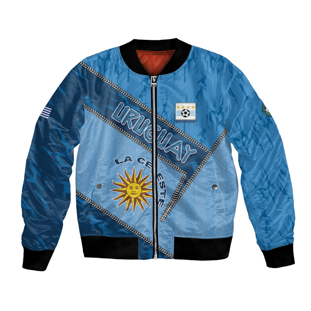 Custom Uruguay Football Bomber Jacket Sun Of May Symbol Unique Style