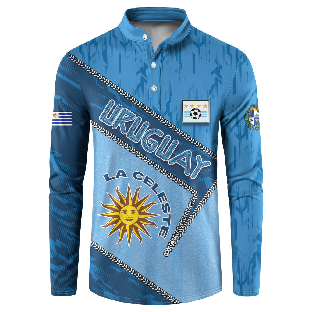 Custom Uruguay Football Button Sweatshirt Sun Of May Symbol Unique Style
