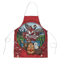 Happy Canada Day Apron Cute Wildlife Animals Maple Leaf