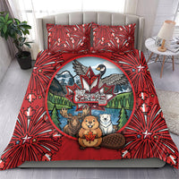 Happy Canada Day Bedding Set Cute Wildlife Animals Maple Leaf