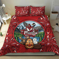 Happy Canada Day Bedding Set Cute Wildlife Animals Maple Leaf