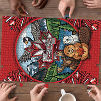 Happy Canada Day Puzzle Cute Wildlife Animals Maple Leaf