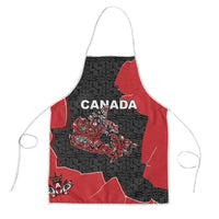 Canada National Indigenous Peoples Day Apron Red Map Haida Totem Patterns