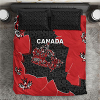 Canada National Indigenous Peoples Day Bedding Set Red Map Haida Totem Patterns