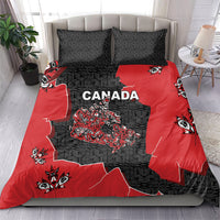Canada National Indigenous Peoples Day Bedding Set Red Map Haida Totem Patterns