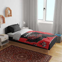 Canada National Indigenous Peoples Day Bedding Set Red Map Haida Totem Patterns